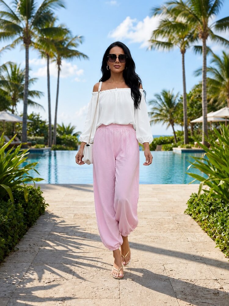 USA Harem Pants-Pink K248