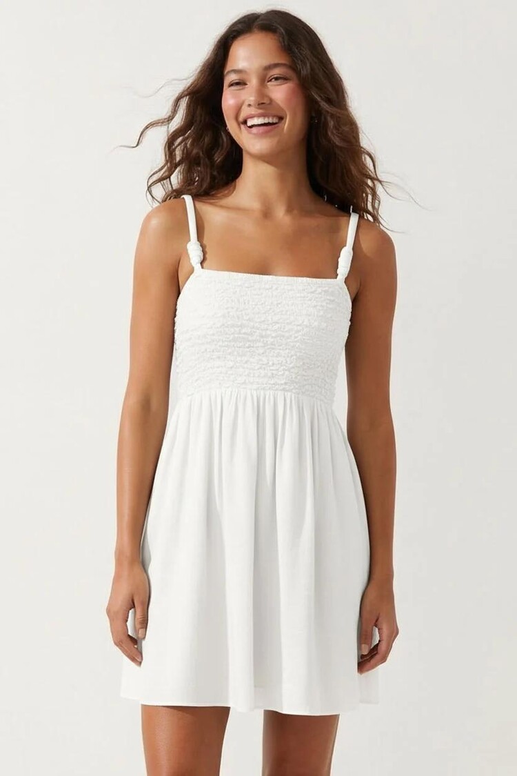 USA Smoked Maxi Dress VD119886 - Off White