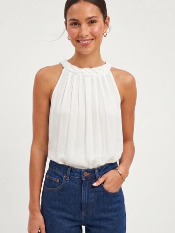 USA Flat Braded Tank Top VT9080 Off White