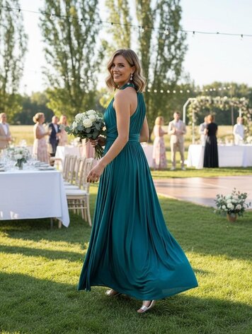 Robeaux Robeaux Multi Wrap Dress- Emerald Green