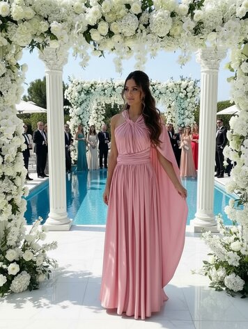 Robeaux Robeaux Multi Wrap Dress- Pink Champagne