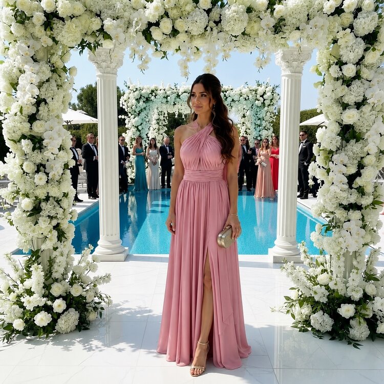 Robeaux Robeaux Multi Wrap Dress- Pink Champagne