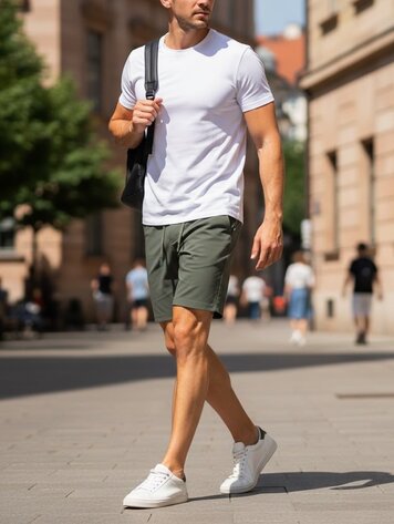 Paris Stretch Chino Shorts- Olive BM2607U-2