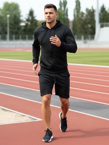 Robeaux Robeaux 4 Way Stretch Zip Hoodie- Black