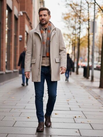 Italy Car Coat-Beige 116M