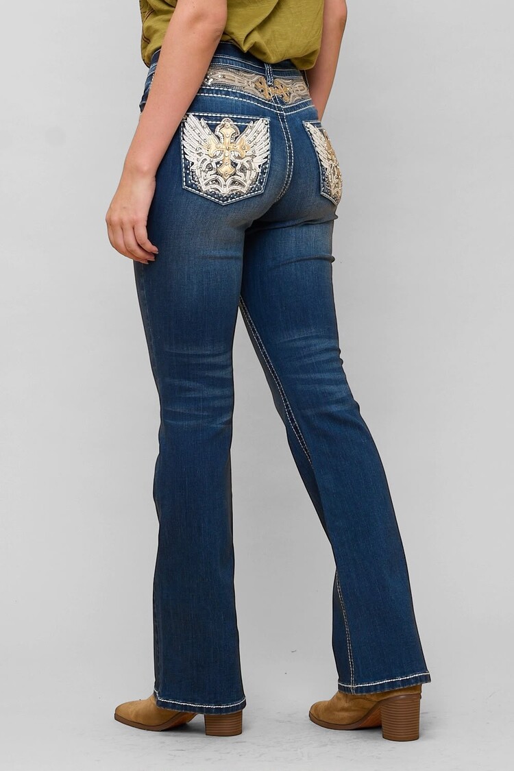 USA Bootcut Embroidered Stretchy Westfield Eagle Jeans