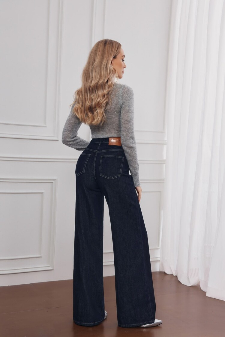 Paris Wide Leg Jeans-Dark JP302-1