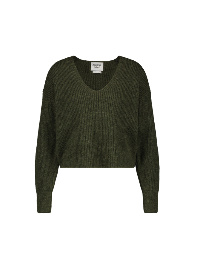 Hedda knitted pull l/s | deep green melee