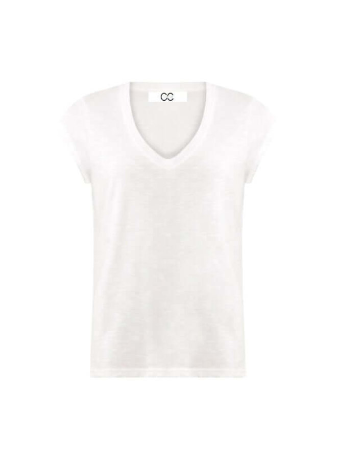 CC basic v-neck t-shirt (B0022) | white - 200