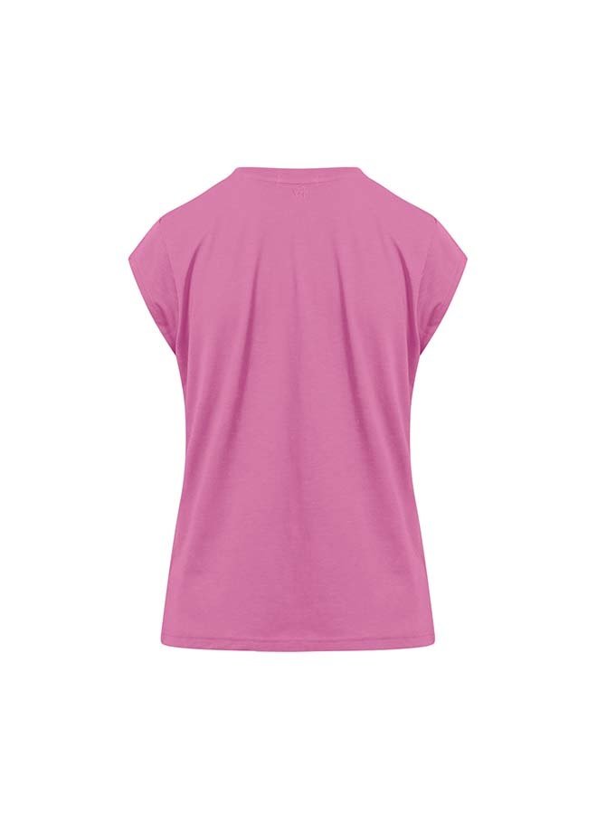 CC Heart basic v-neck t-shirt | Rose pink - 644