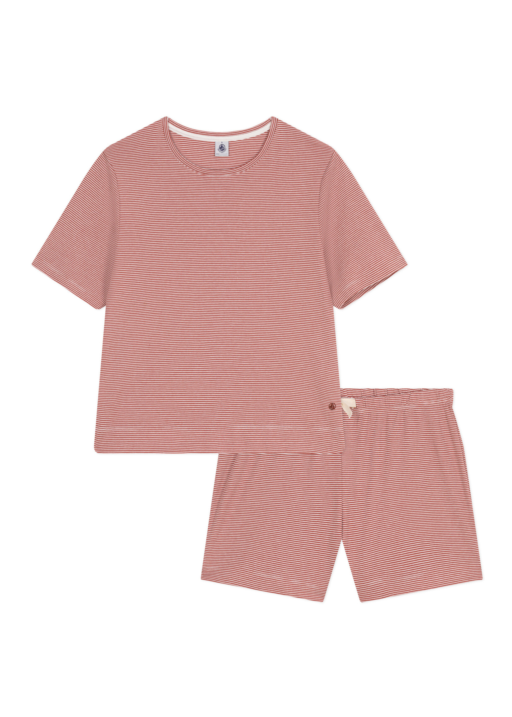 Petit Bateau Korte pyjama en T-shirt van gestreept katoen