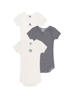 Petit Bateau Set van 3 katoenen body's met korte mouwen