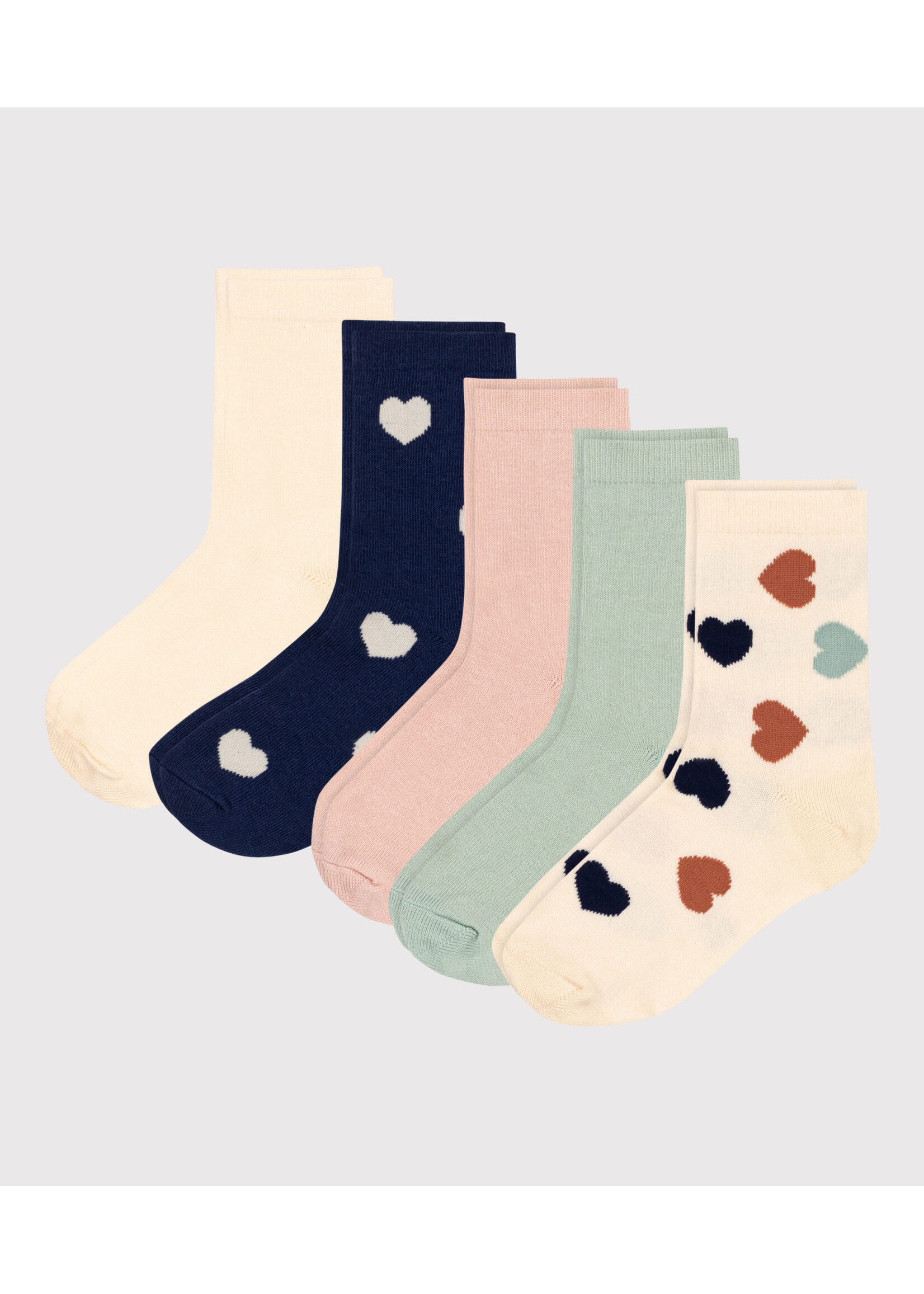 Petit Bateau Set van 5 paar sokken in katoen met hartjes