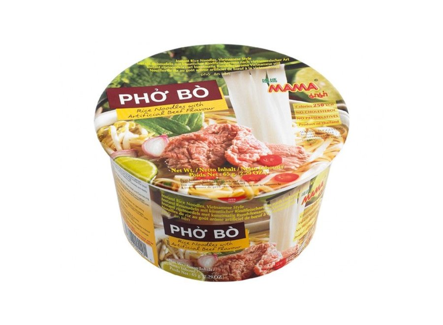 Mama Instant Rice Noodle Pho Bo Bowl 65 Gr