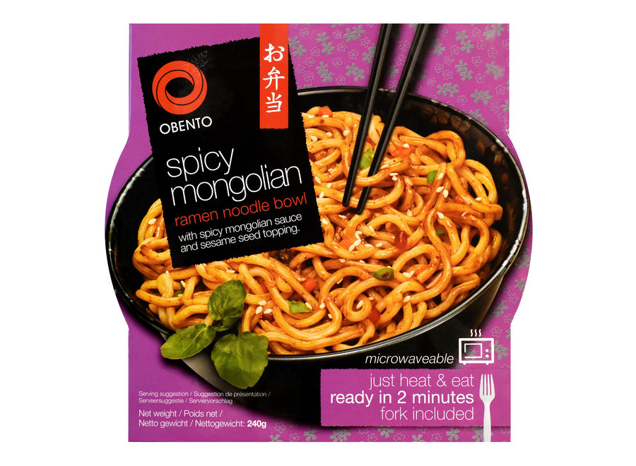 Obento Spicy Mongolian Ramen Noodle Bowl 240gr