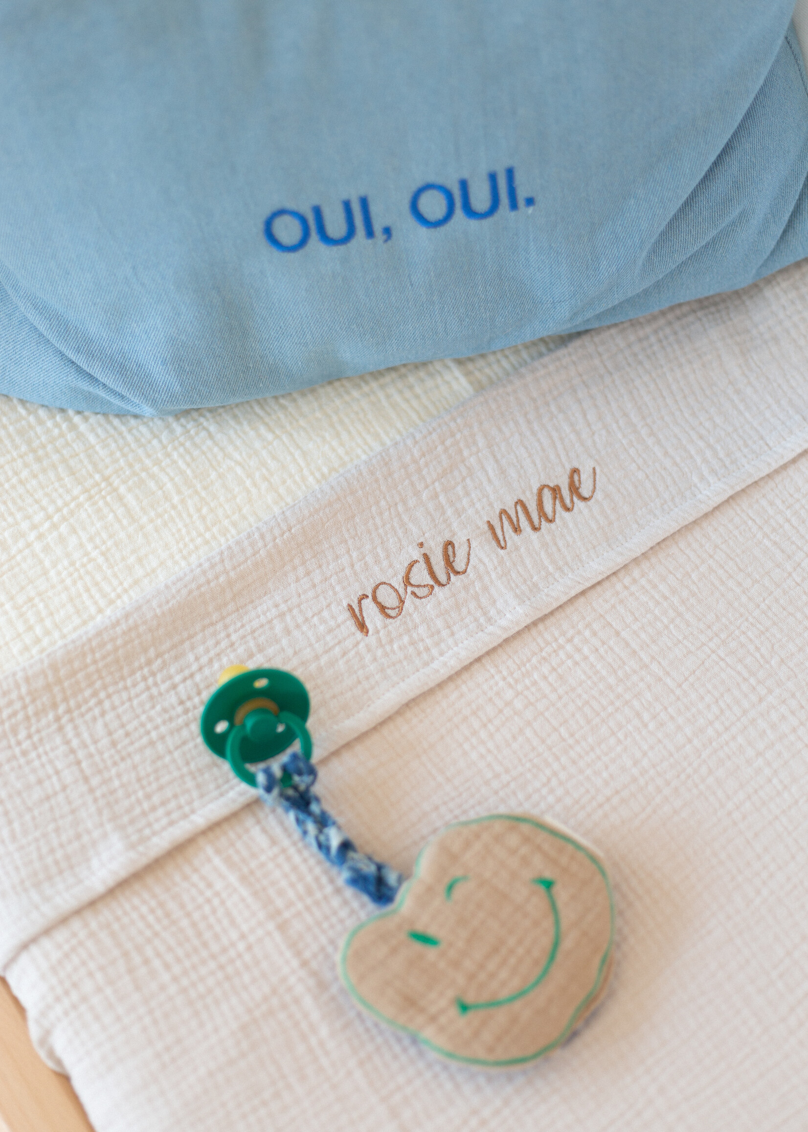 Atelier POMME SWEET SHEET CRIB BONJOUR BEIGEE