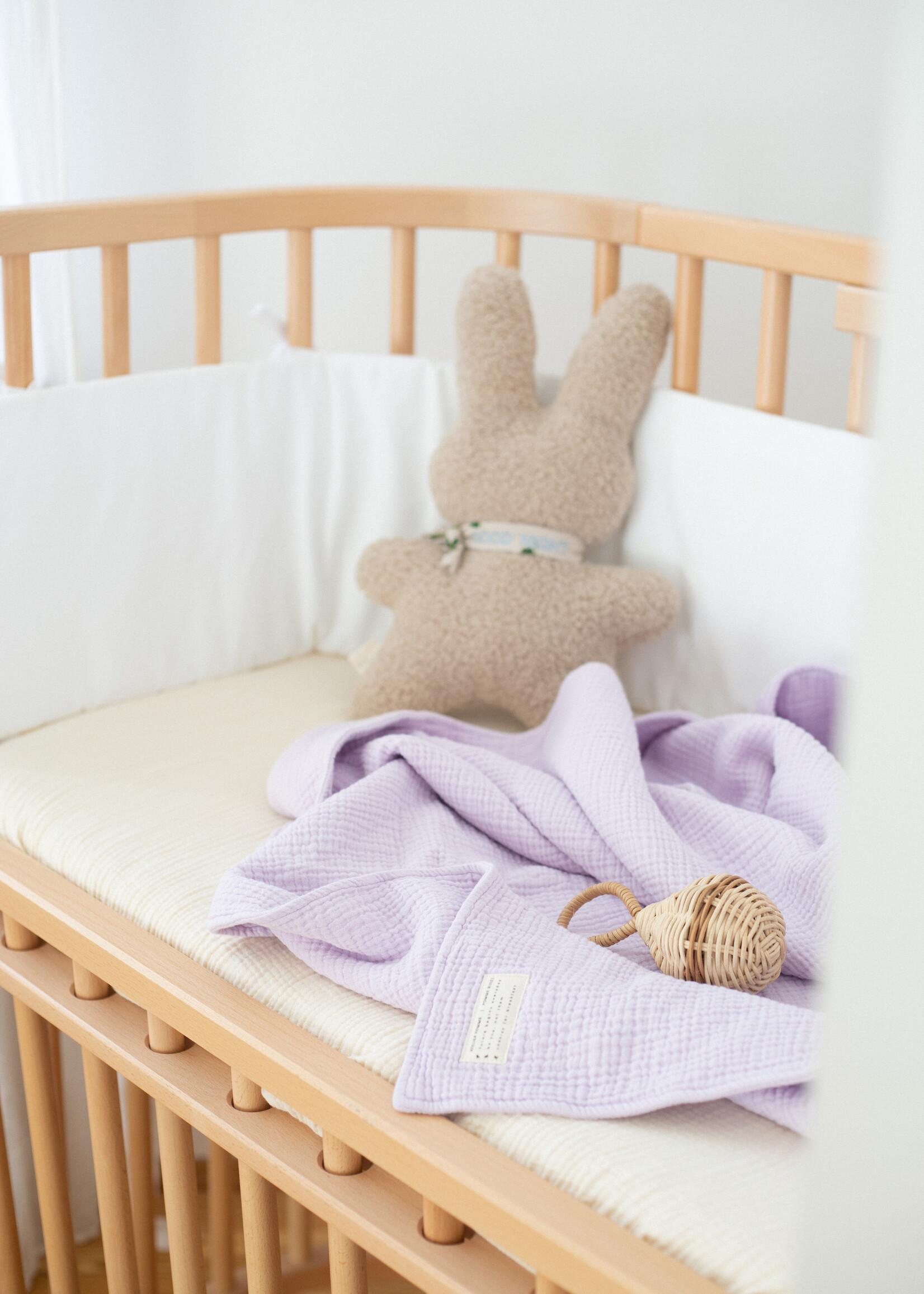 Atelier POMME SLEEP TIGHT FITTED SHEET CRIB - COSY WHITE