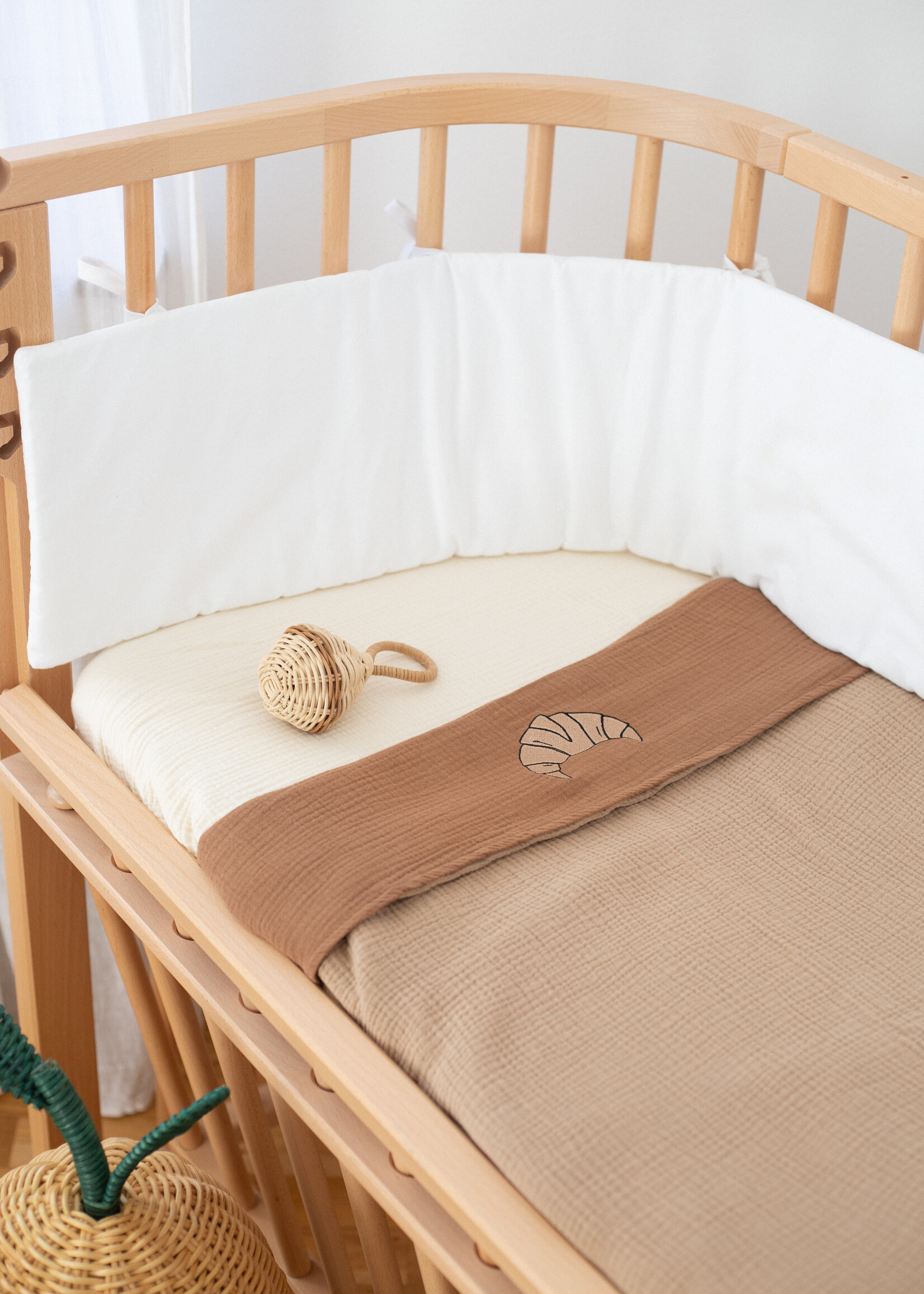 Atelier POMME SLEEP TIGHT FITTED SHEET CRIB - COSY WHITE