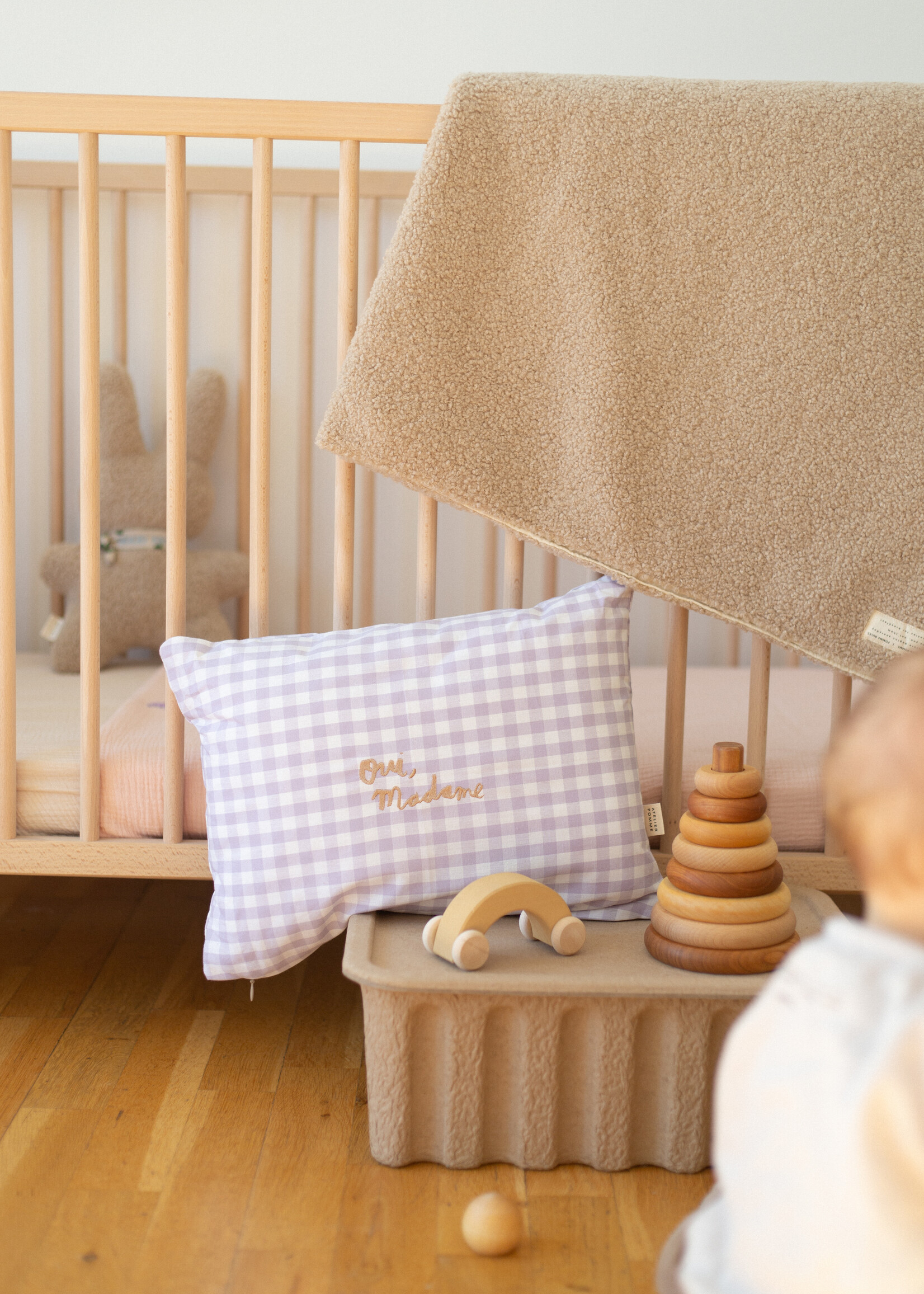 Atelier POMME CUSHION: CHECKED IN - LUCKY LILA