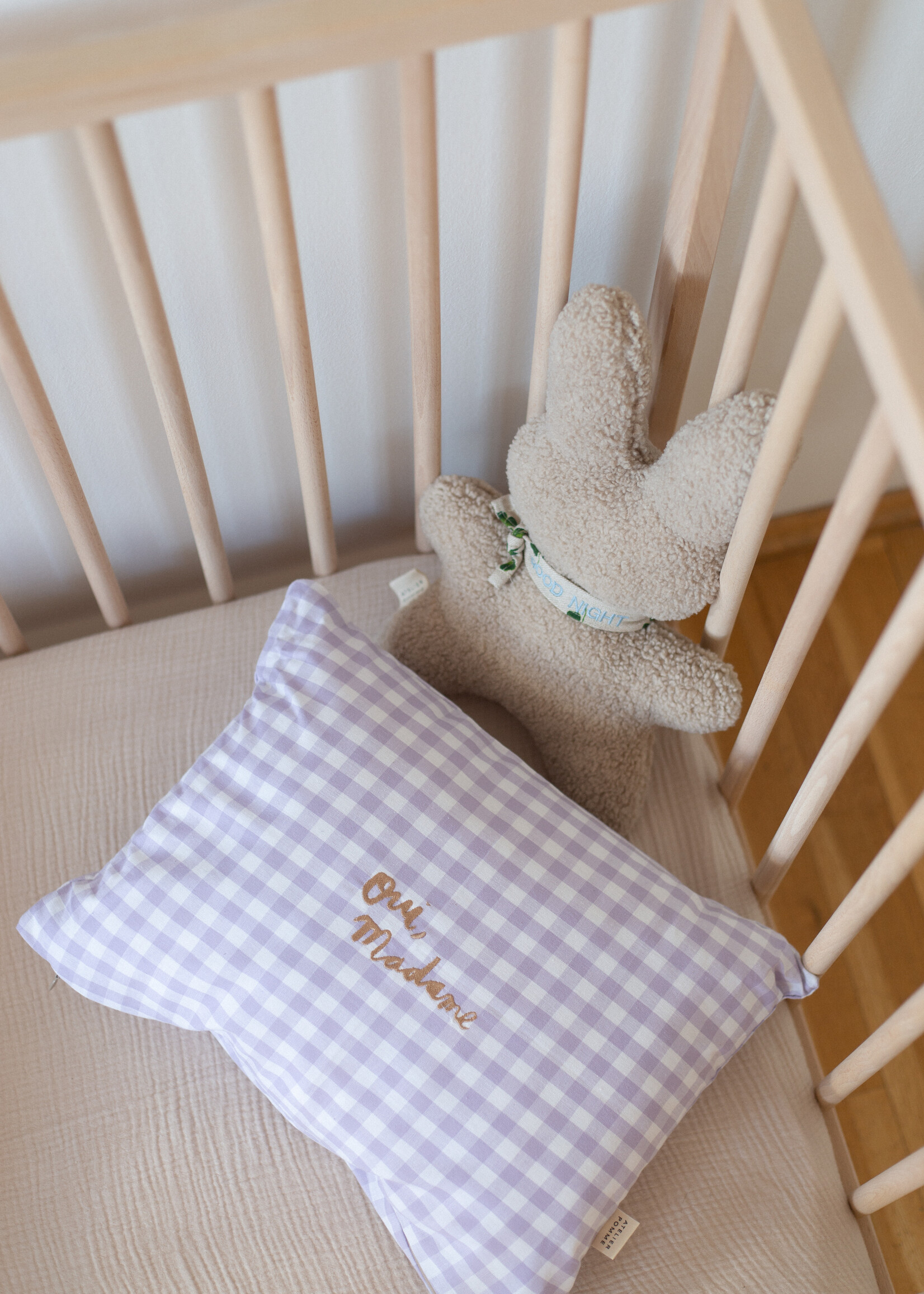 Atelier POMME CUSHION: CHECKED IN - LUCKY LILA