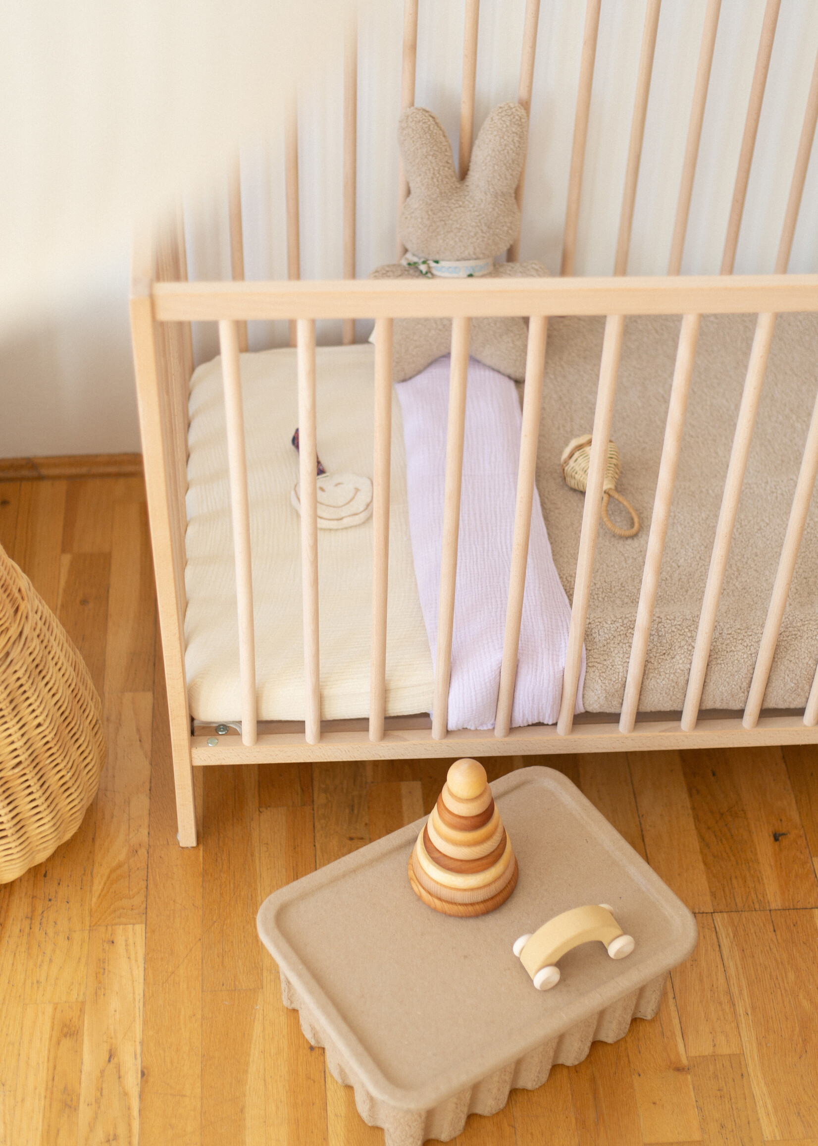 Atelier POMME SLEEP TIGHT FITTED SHEET COT  - COSY WHITE
