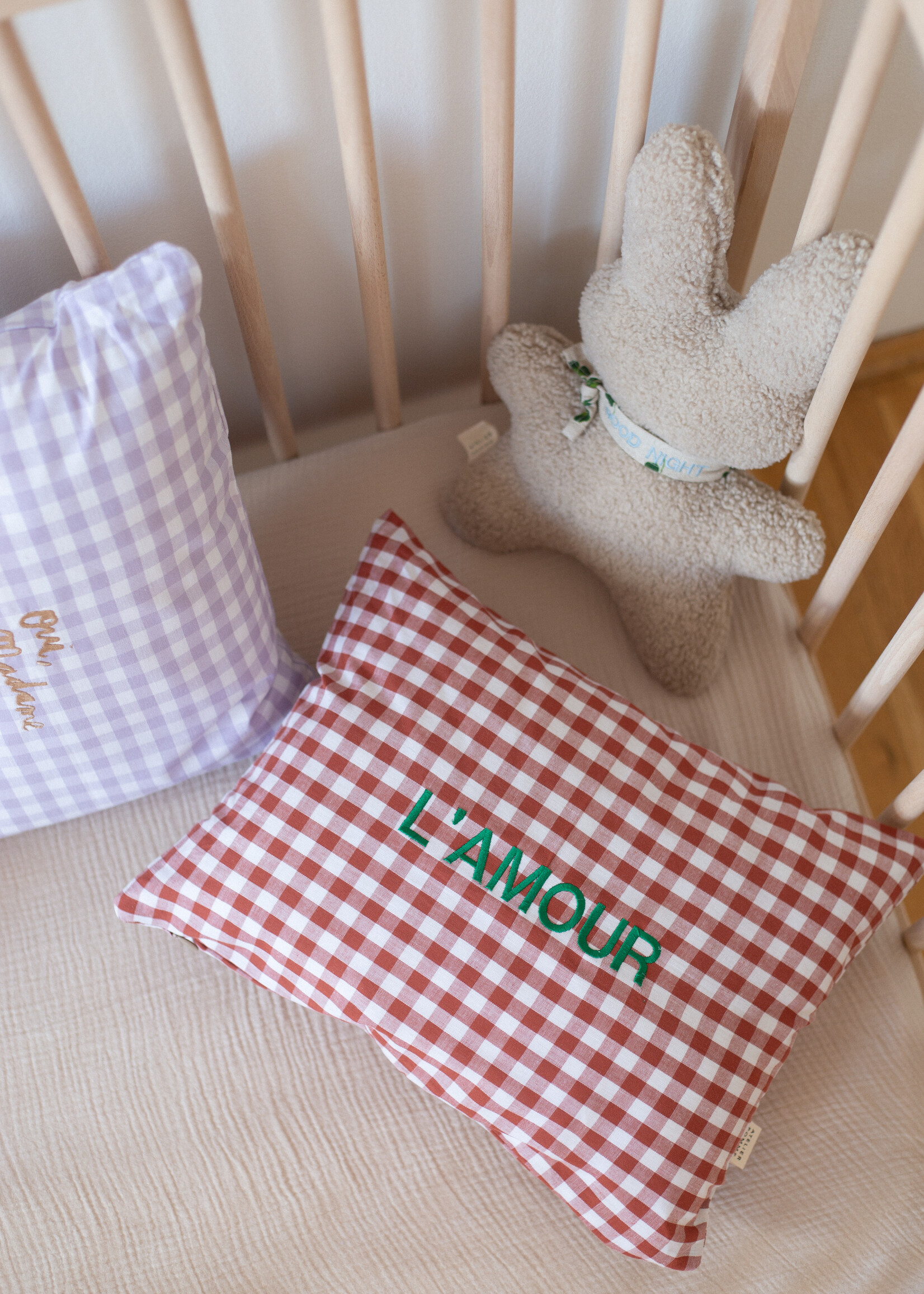 Atelier POMME SLEEP TIGHT FITTED SHEET COT - BONJOUR BEIGE
