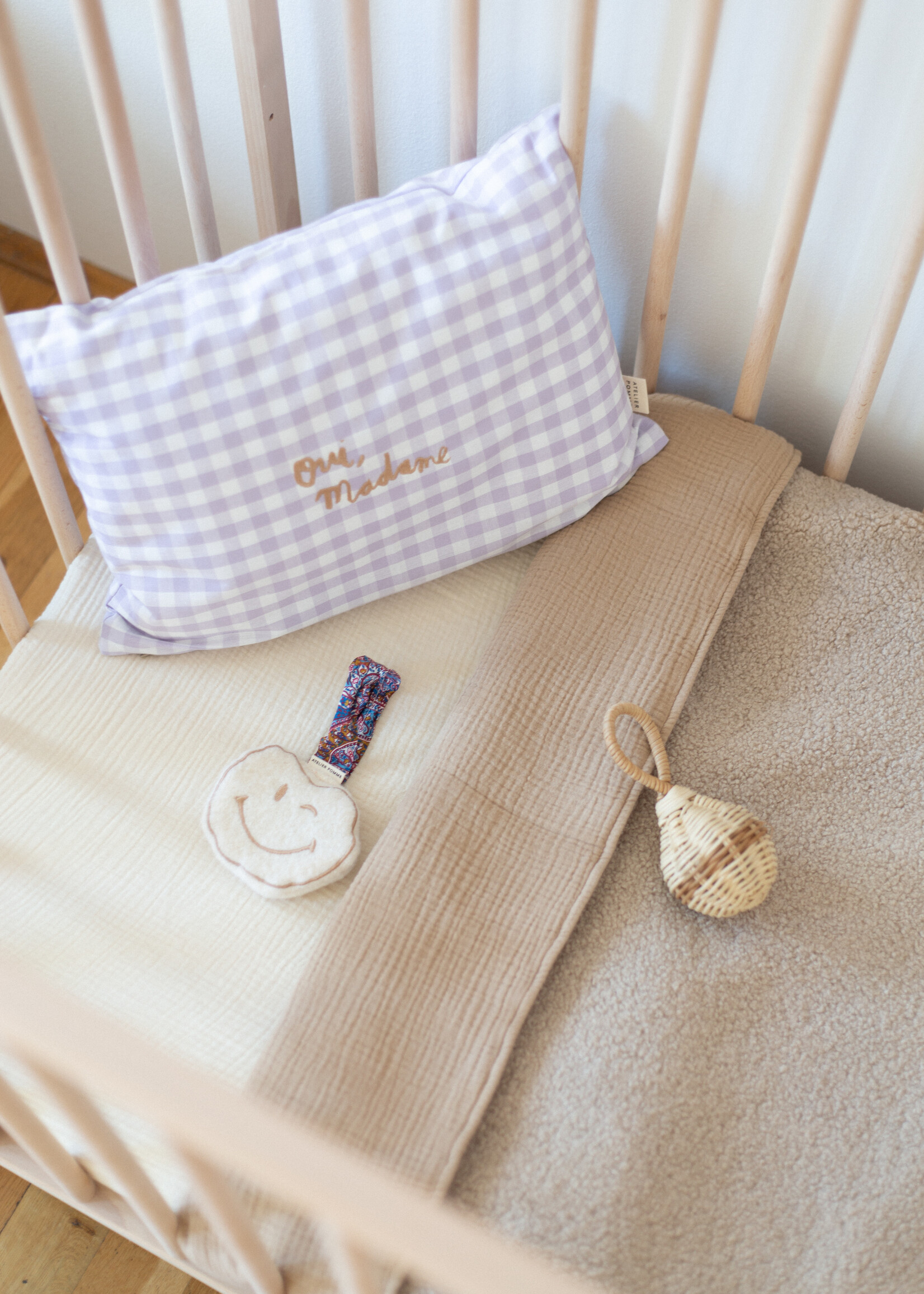 Atelier POMME SLEEP TIGHT FITTED SHEET COT  - COSY WHITE