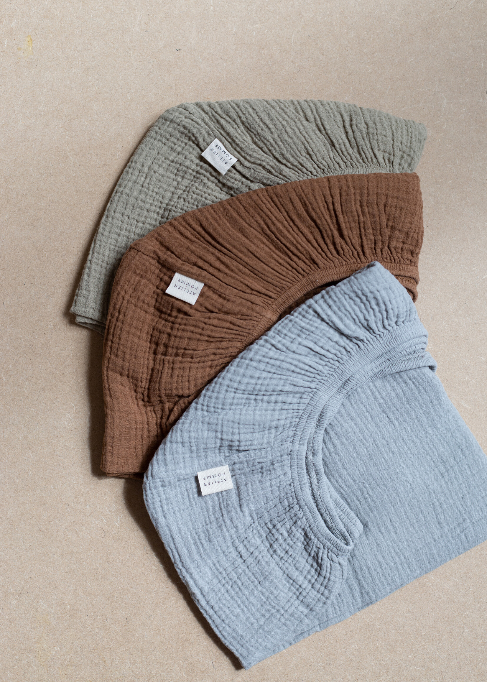 Atelier POMME SLEEP TIGHT FITTED SHEET CRIB - FEELIN' GREY