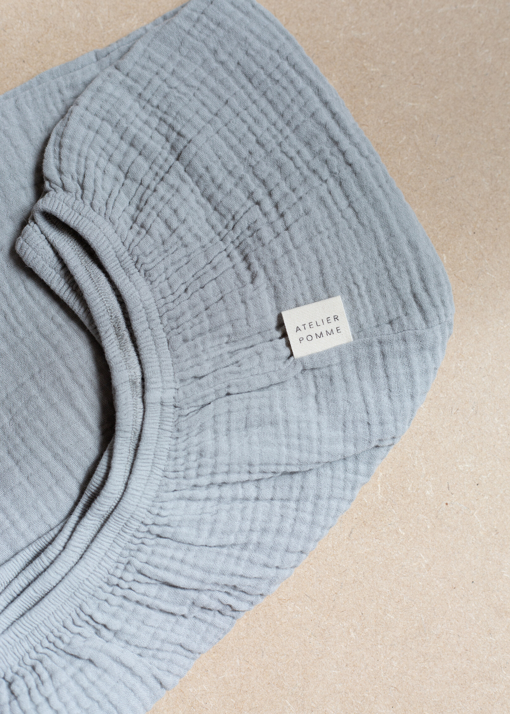 Atelier POMME SLEEP TIGHT FITTED SHEET CRIB - FEELIN' GREY