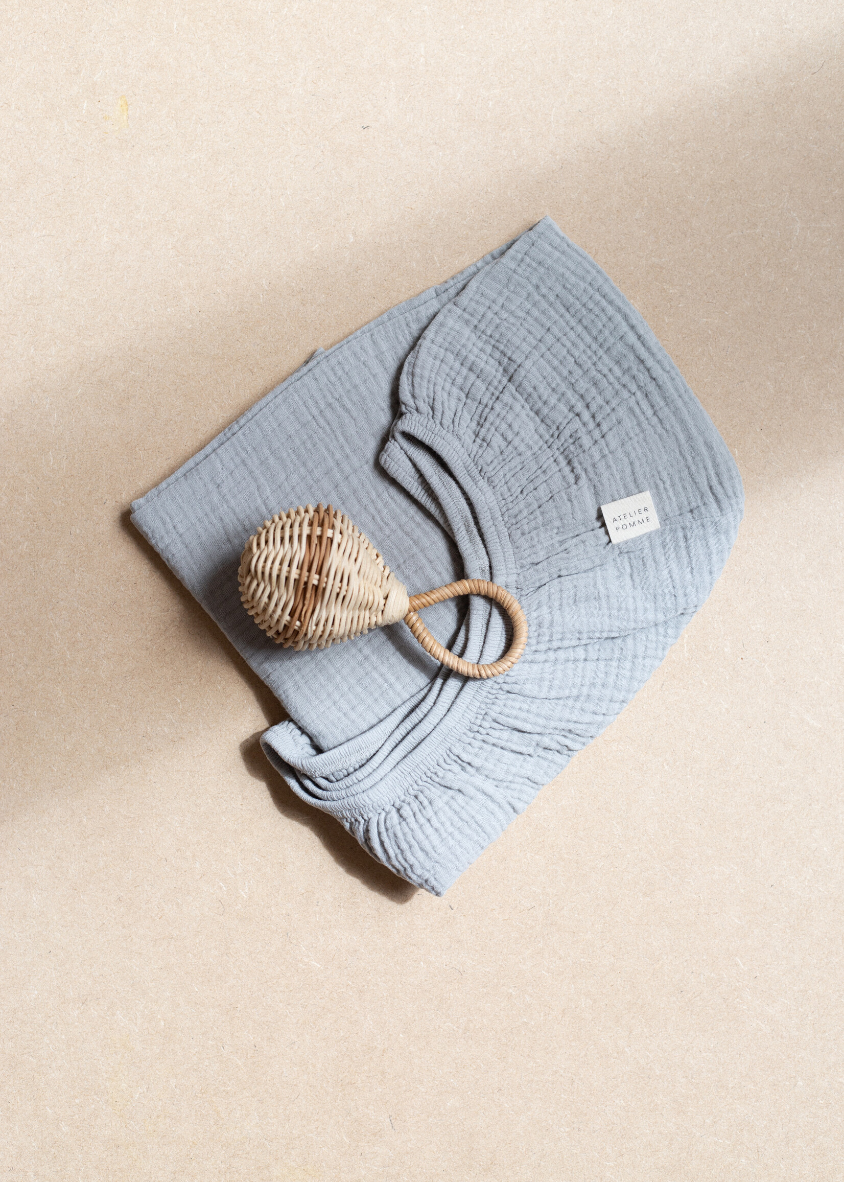 Atelier POMME SLEEP TIGHT FITTED SHEET CRIB - FEELIN' GREY