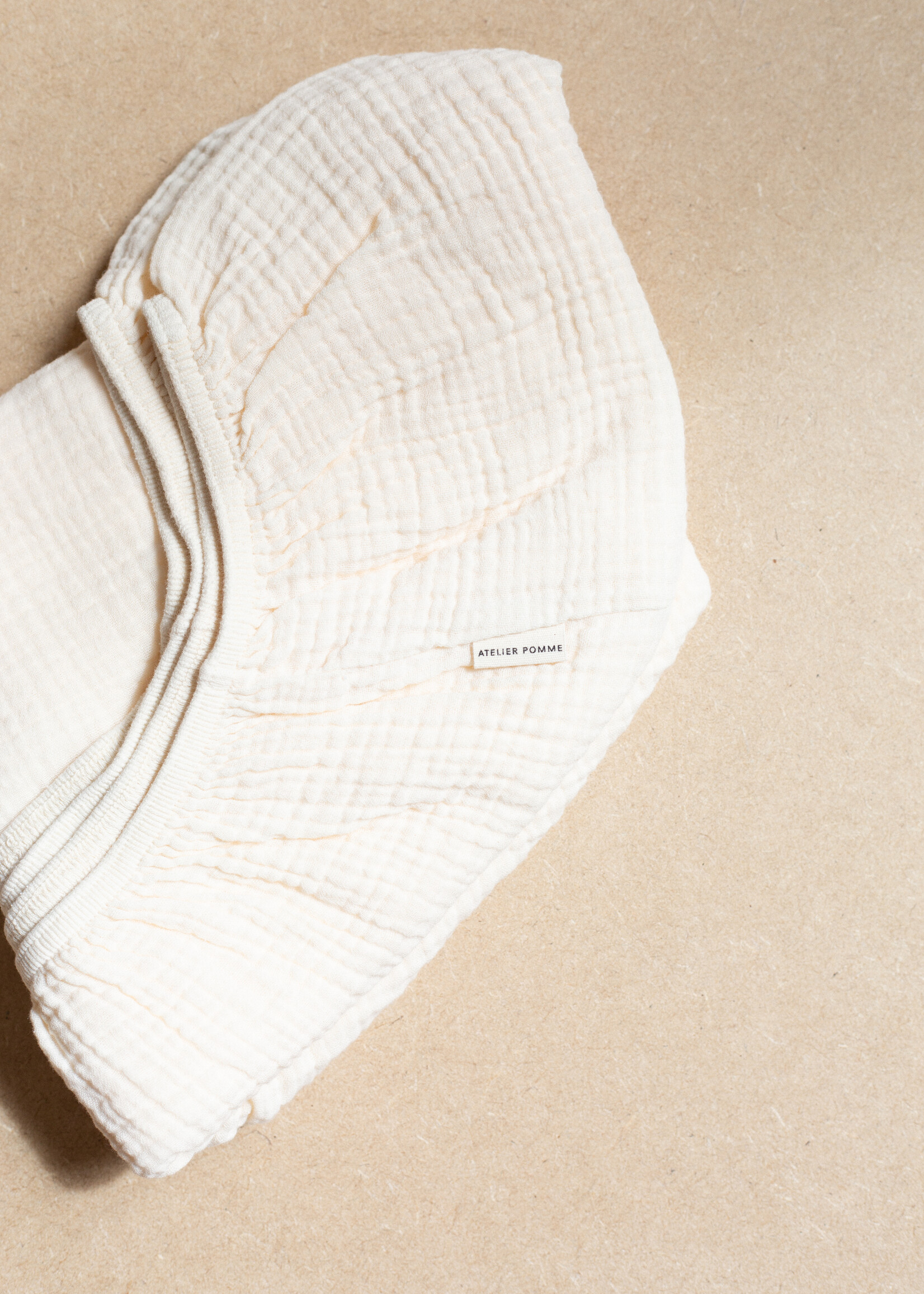 Atelier POMME SLEEP TIGHT FITTED SHEET CRIB - COSY WHITE