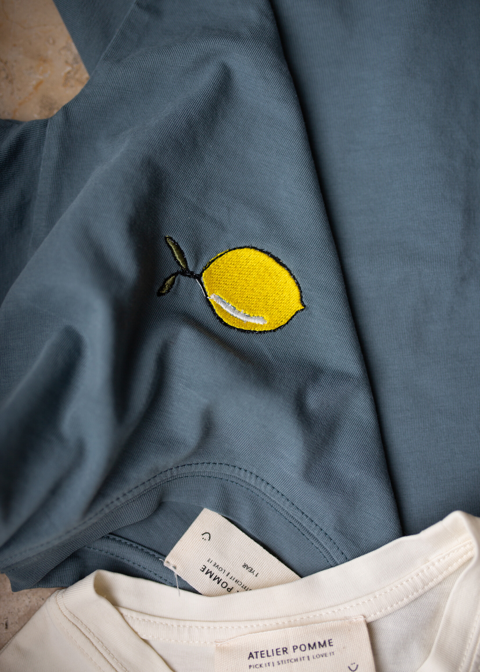 Atelier POMME TINY EASY TEE - MISTY BLUE