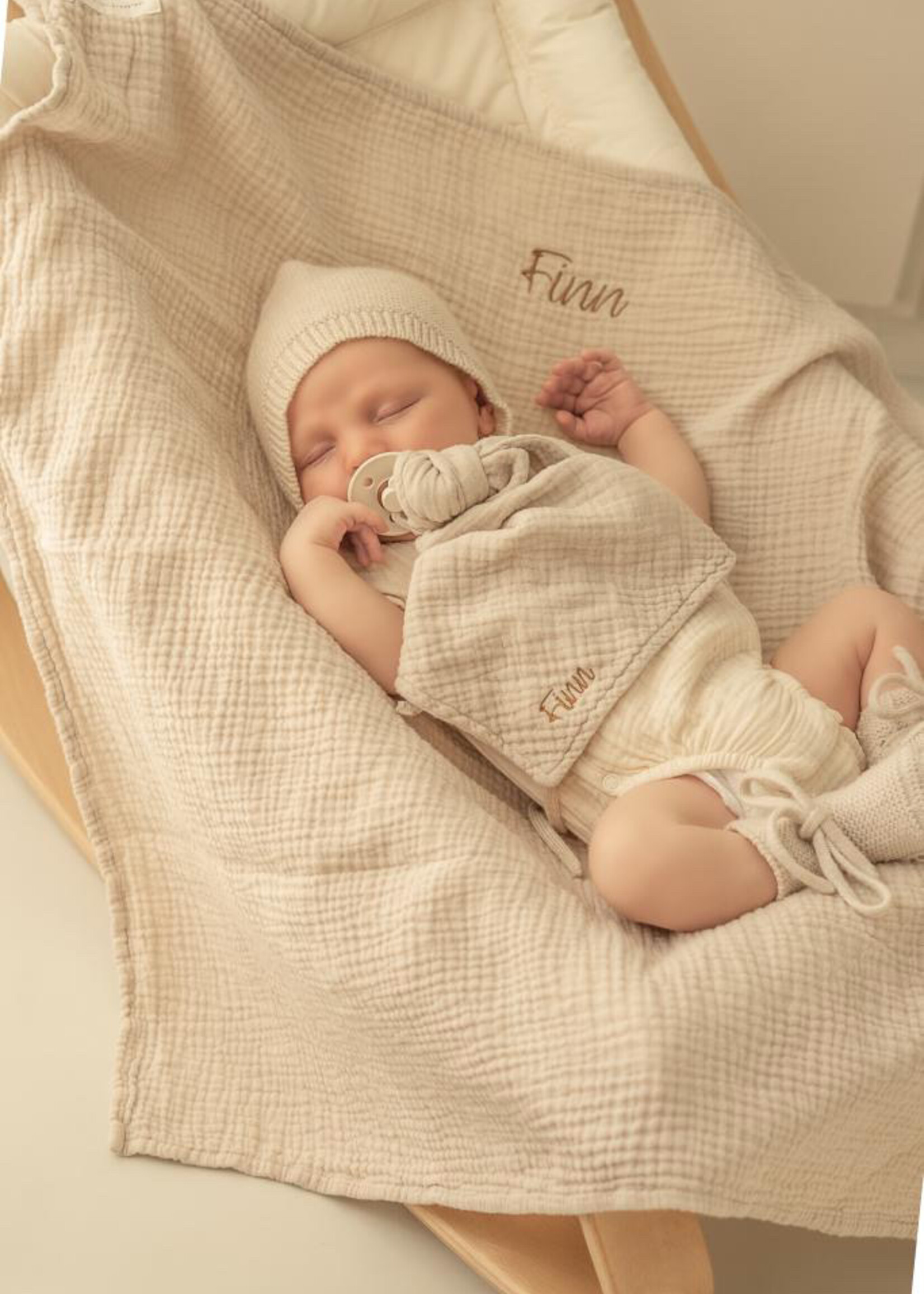 Atelier POMME TOWEL HUGE BONJOUR BEIGE
