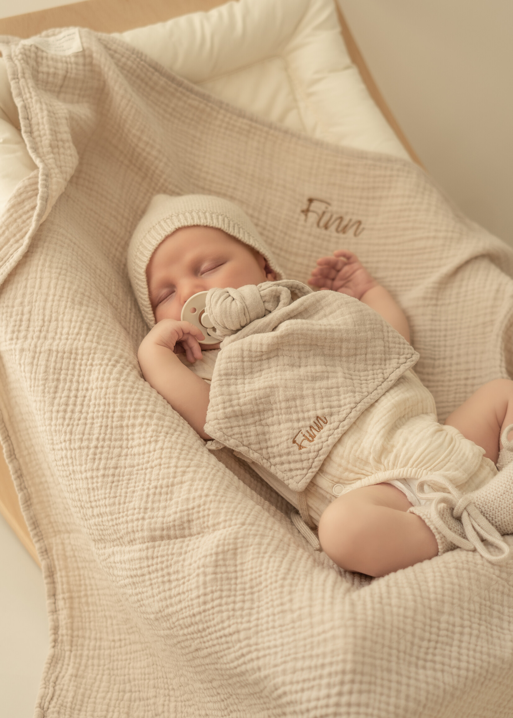Atelier POMME TOWEL HUGE BONJOUR BEIGE
