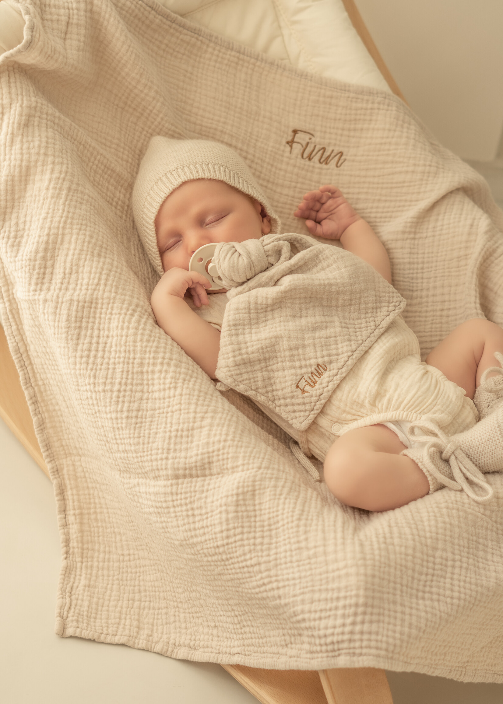 Atelier POMME TOWEL HUGE BONJOUR BEIGE