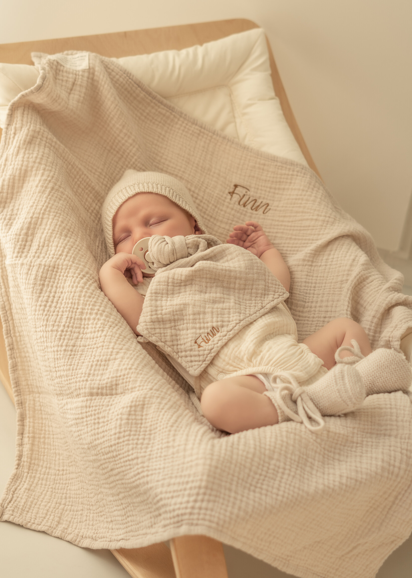 Atelier POMME TOWEL HUGE BONJOUR BEIGE
