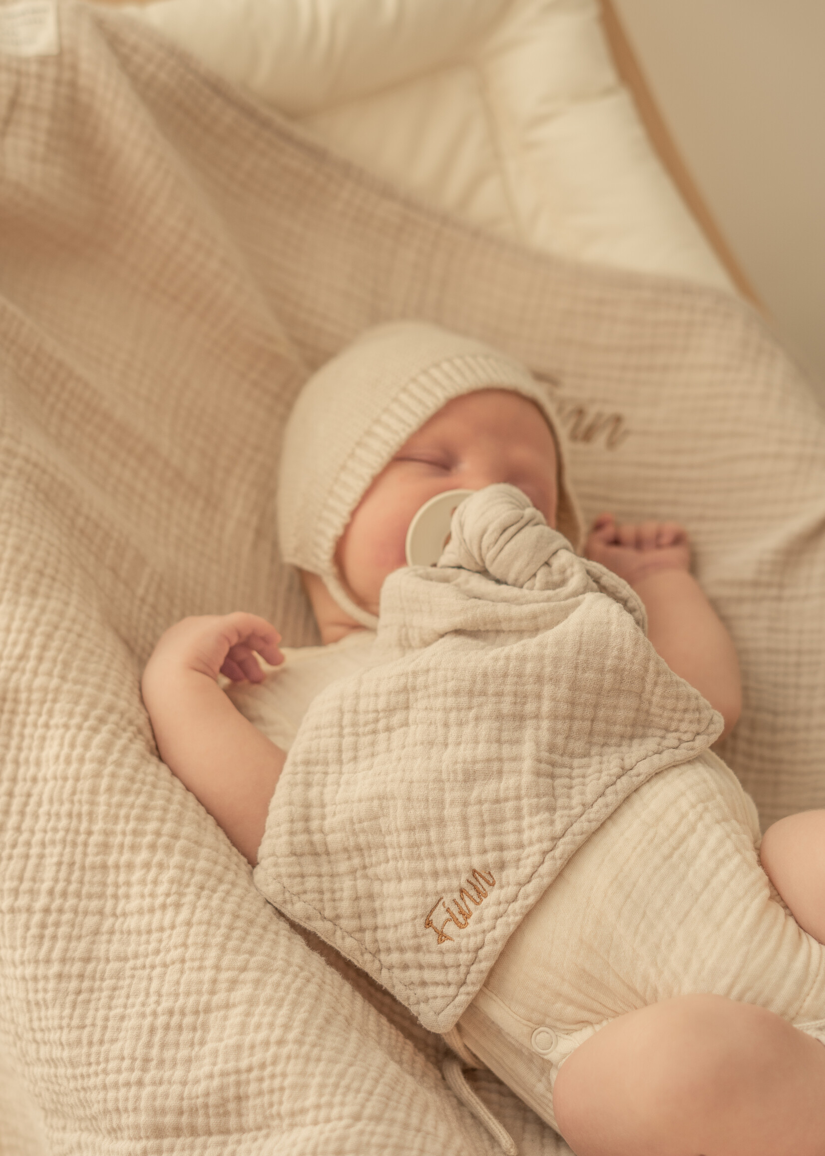 Atelier POMME TOWEL HUGE BONJOUR BEIGE