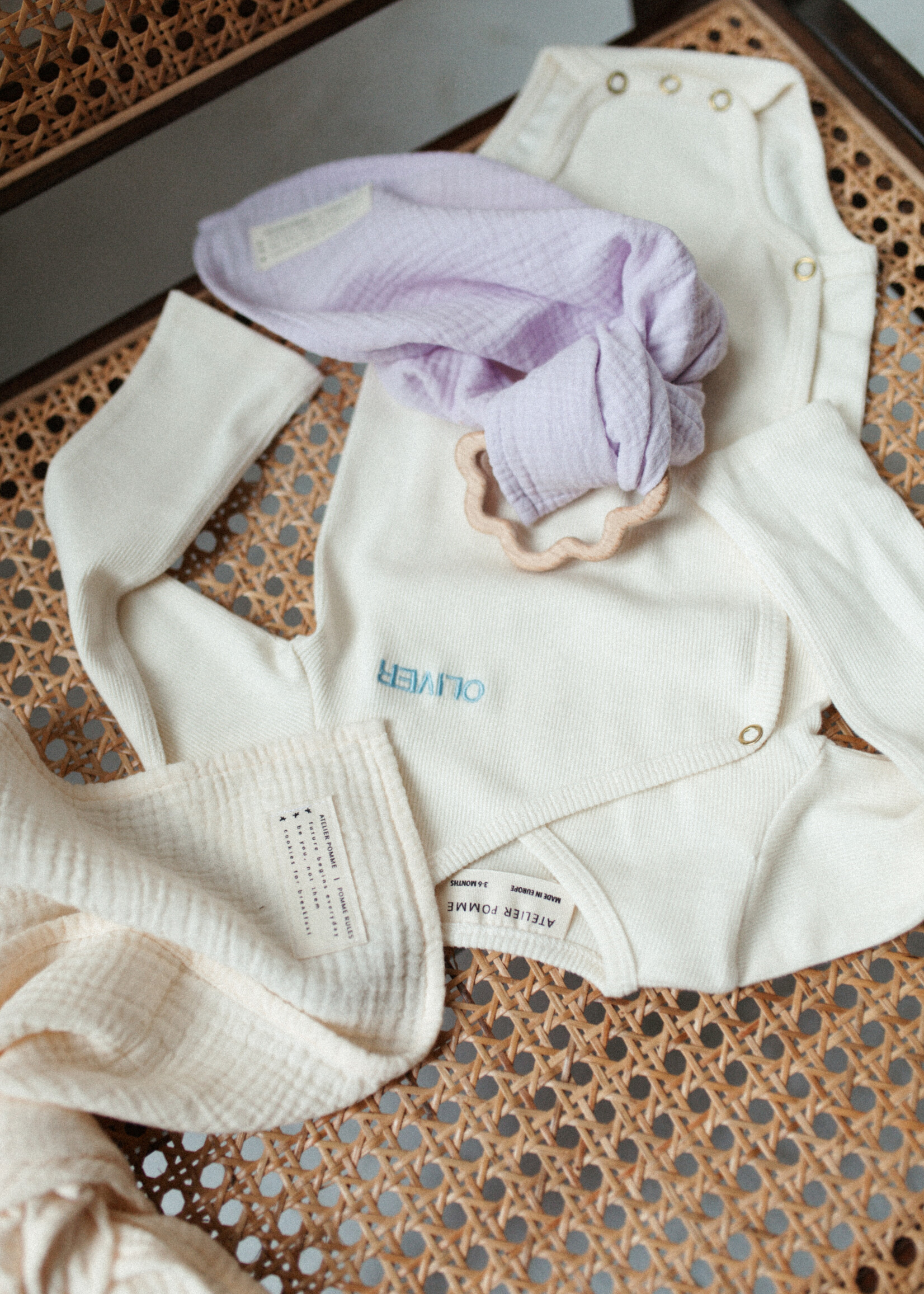 Atelier POMME ROMPER WRAP THE BABY - COSY WHITE