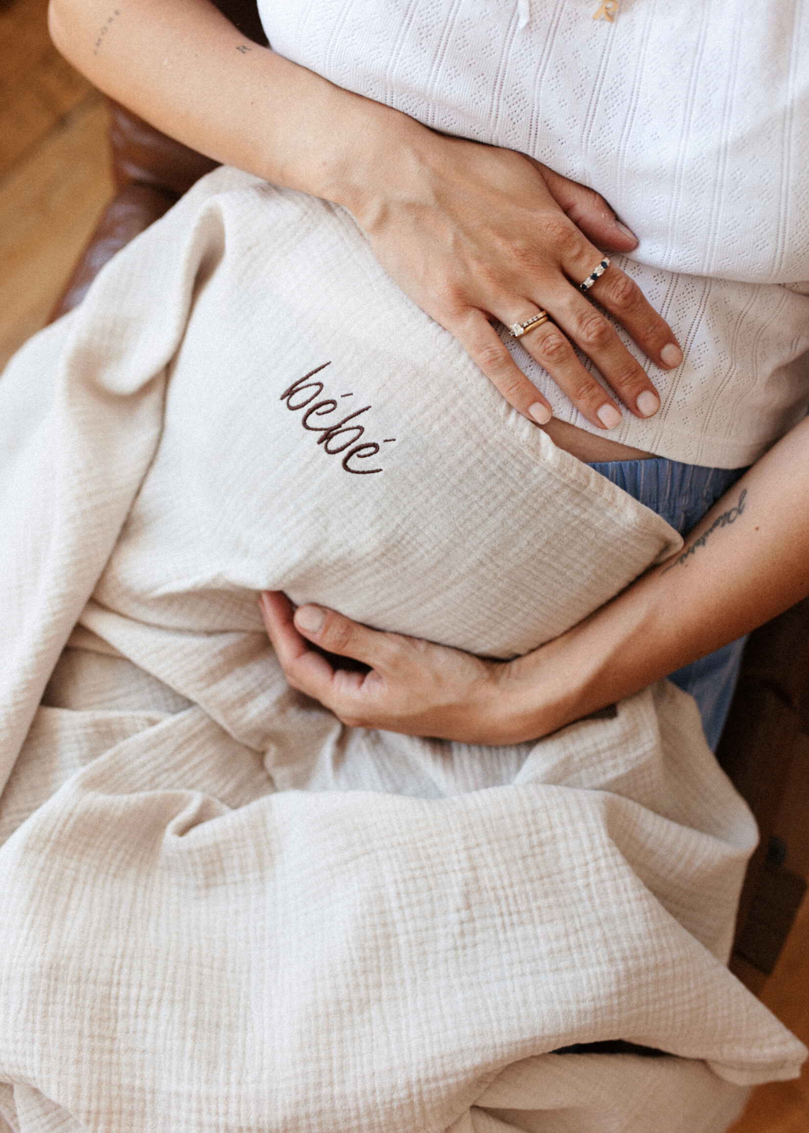 Atelier POMME GIANT SWADDLE BONJOUR BEIGE