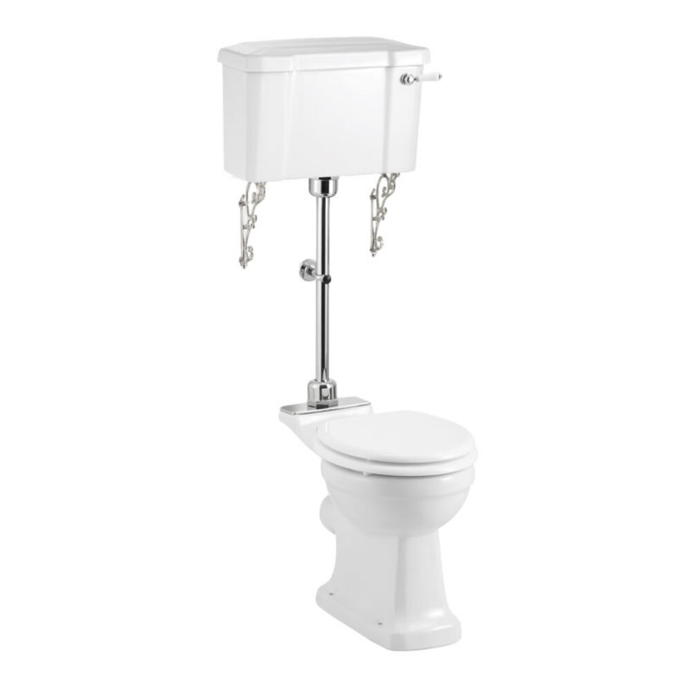 Burlington Medium level toilet with porcelain cistern - p-trap