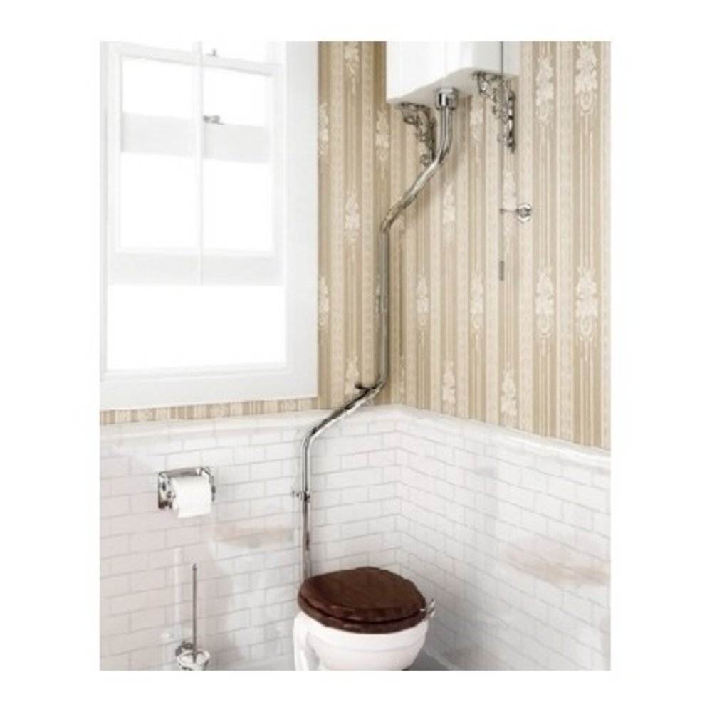 Burlington High level toilet (s-trap) with porcelain cistern and T34 flush pipe