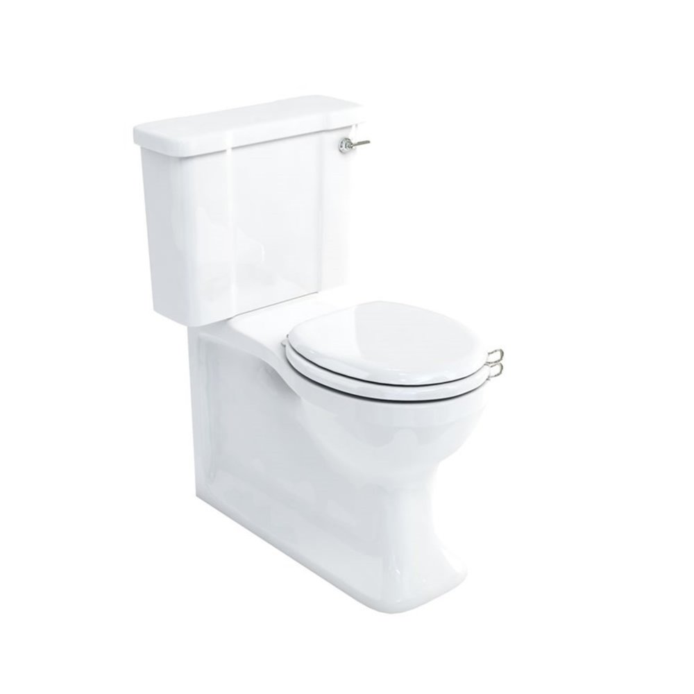 Arcade Close coupled toilet with cistern, metal handle
