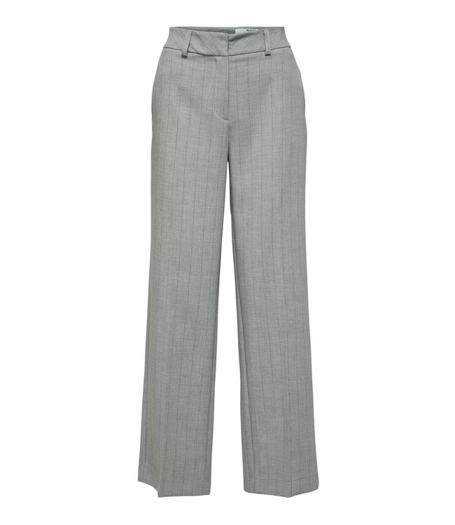 SLFRITA Wide Pant - Light Grey Melange Striped