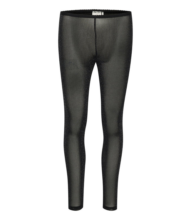 KAFFE KAmio Leggings - Black Silver Lurex