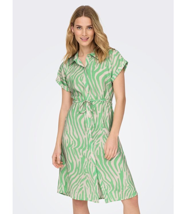 JDYCAMILLE Shirt Dress -  Sandshell AOP Absinth Green Zebra