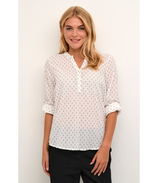 KAsilona Blouse - Chalk, Black dot