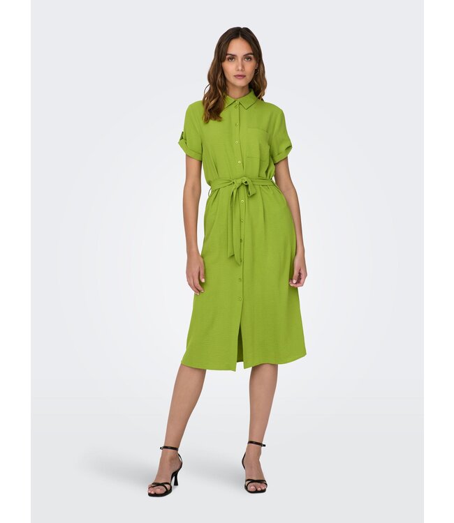 JDYLION Midi SS Shirt Dress - Lima Bean Green