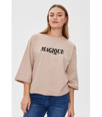 Freequent FQKASSY Pullover - Simply Taupe Melange w. Black