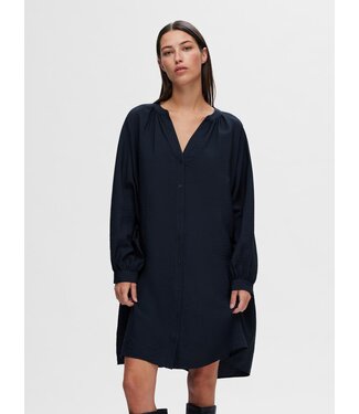 Selected Femme SLFLOGAN LS Short Dress - Dark Sapphire