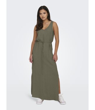 JDY JDYSAY S/L Linen Maxi Tie Dress - Kalamata